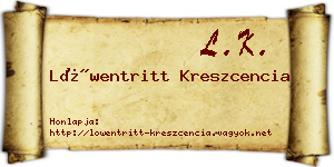 Löwentritt Kreszcencia névjegykártya